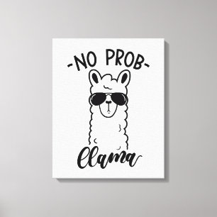 Cool No Prob Llama Canvas Print