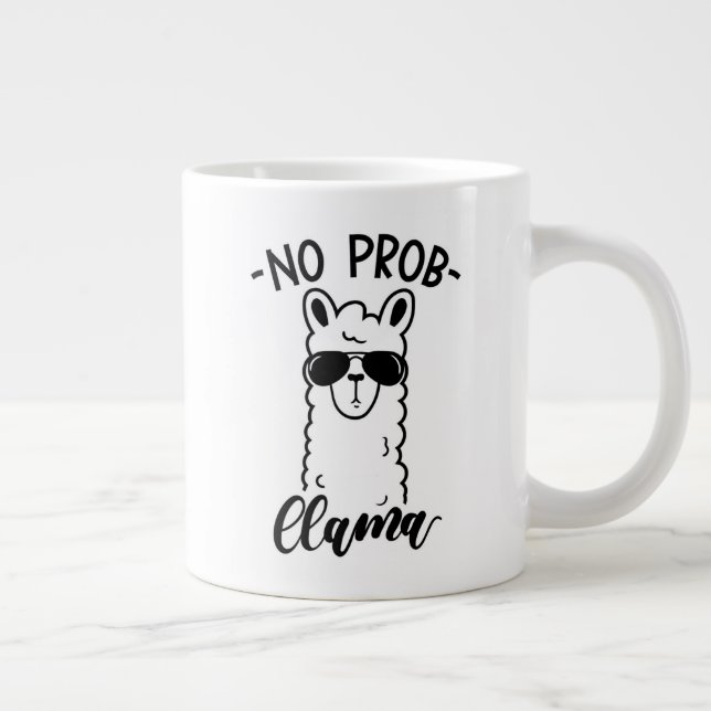 Cool No Prob Llama Large Coffee Mug (Right)
