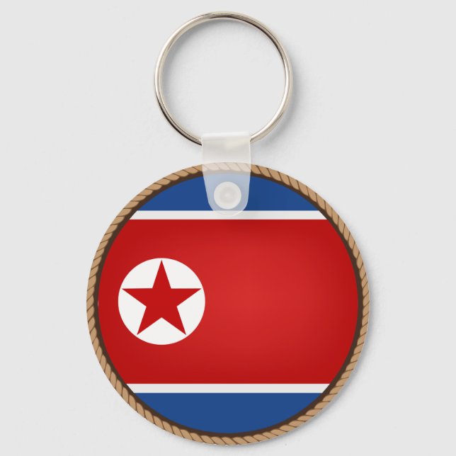 Cool North Korean Flag Seal Key Ring (Front)