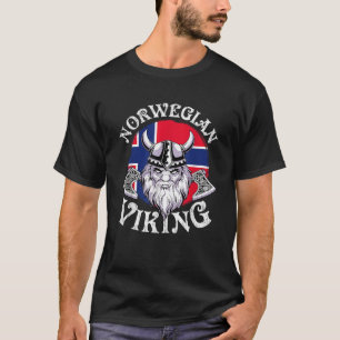 Cool Norwegian Viking Funny Norway Flag Vikings Lo T-Shirt