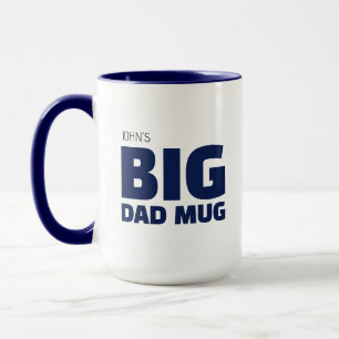 Cool Novelty Navy Blue Custom Name Big Dad Mug