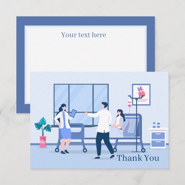cool Nurse Doctor or Staff  Thank You Card (Front/Back)