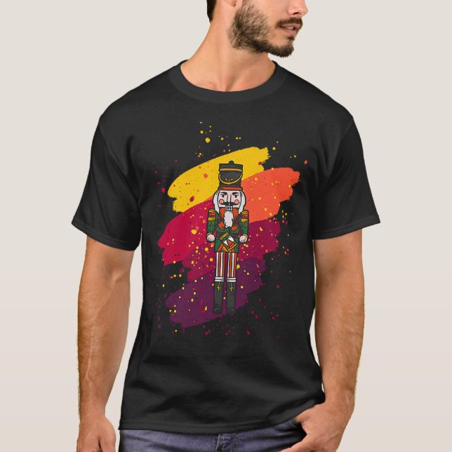 Cool Nutcracker with nice Background for Christmas T-Shirt (Front)