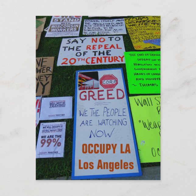 Cool Occupy LA Postcard! Postcard (Front)