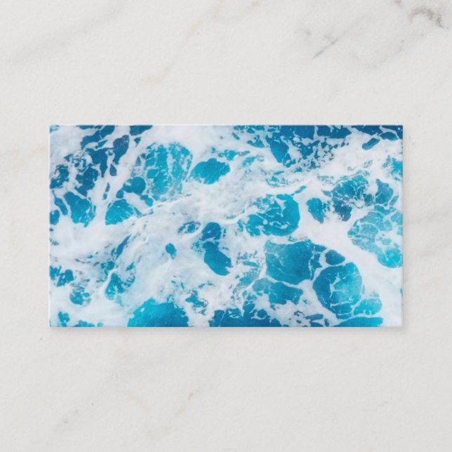 cool ocean business card template teal blue (Front)