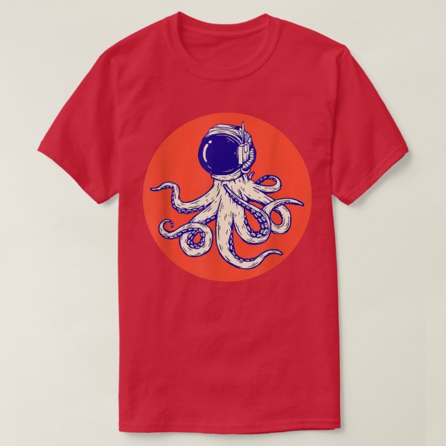 Cool Octopus Astronaut Octopus From Outer Space  T-Shirt (Design Front)
