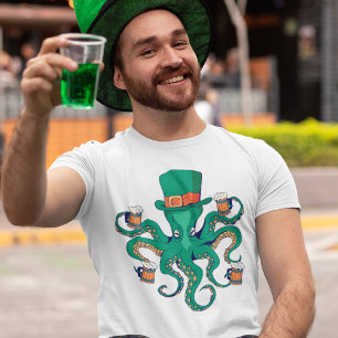 Cool Octopus Leprechaun St. Patrick's Day T-Shirt