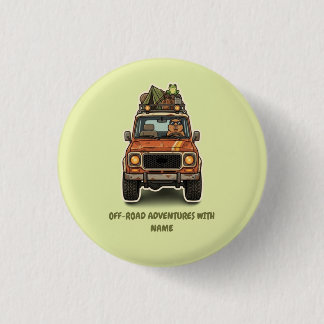 Cool Off-Road Capybara Camping Custom  3 Cm Round Badge