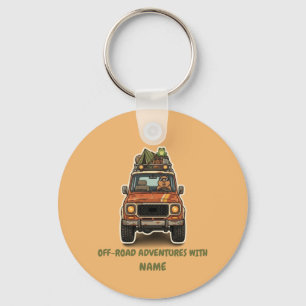 Cool Off-Road Capybara Camping Custom Key Ring
