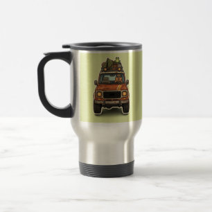 Cool Off-Road Capybara Camping Custom Travel Mug
