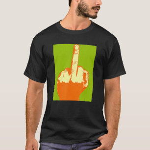 Cool Offensive Pop Vintage Retro Middle Finger T-Shirt