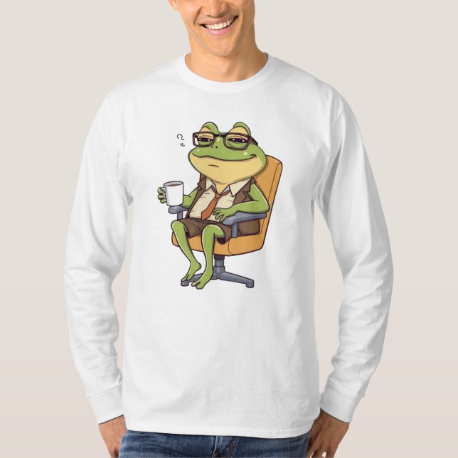 Cool Office Frog Coffee T-Shirt (Front)