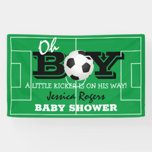 Cool 'Oh Boy' Football Soccer Sport Baby Shower Banner