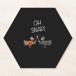 Cool Oh Snap! _ Funny Turkey With Wishbone Thanksg Paper Coaster