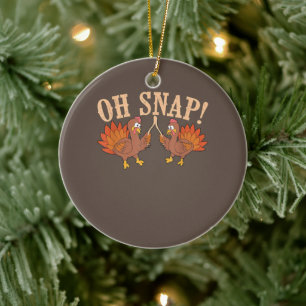 Cool Oh Snap! Funny Turkey With Wishbone Thanksgi Ceramic Tree Decoration