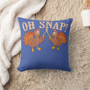 Cool Oh Snap! Funny Turkey With Wishbone Thanksgi Cushion