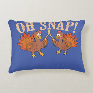 Cool Oh Snap! Funny Turkey With Wishbone Thanksgi Decorative Cushion