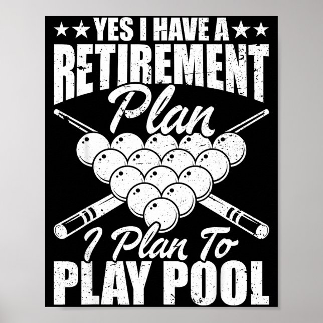 Cool Ol Design For Men Women Billiards Lover Ol Pl Poster (Front)