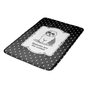 Cool Old English Sheepdog (Grey 1) Cute Funny Bath Mat