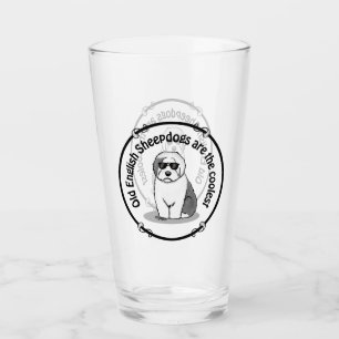 Cool Old English Sheepdog (Grey 1) Cute Funny Glass