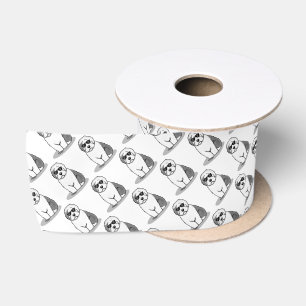 Cool Old English Sheepdog (Grey 1) Cute Funny Satin Ribbon