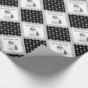 Cool Old English Sheepdog (Grey 1) Cute Funny Wrapping Paper
