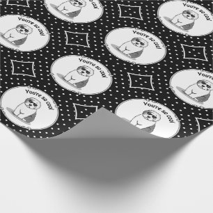Cool Old English Sheepdog (Grey 1) Cute Funny Wrapping Paper