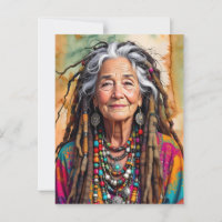 Cool Old Lady in Dread Locks Hippie Woman  