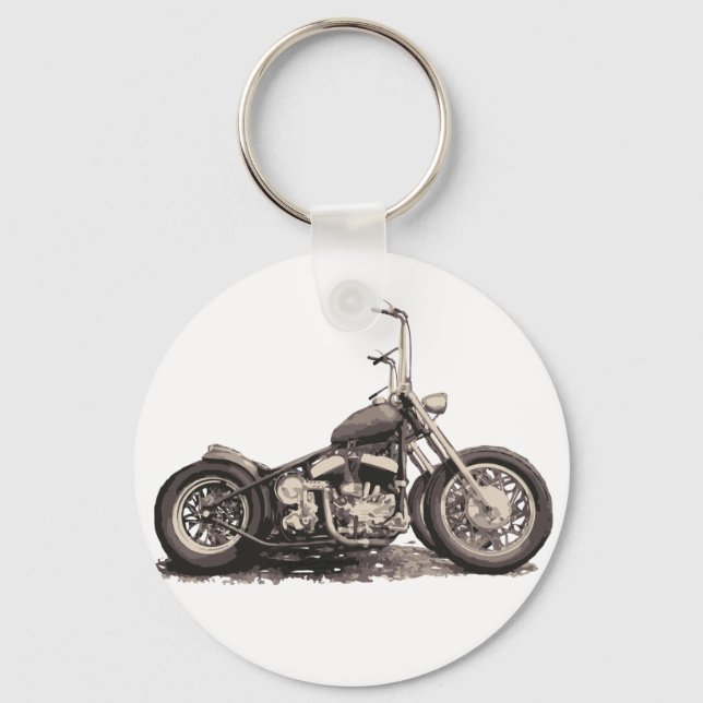 Cool Old Motorbike Key Ring (Front)