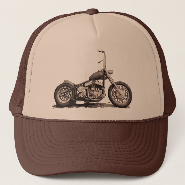 Cool Old Motorbike Trucker Hat (Front)