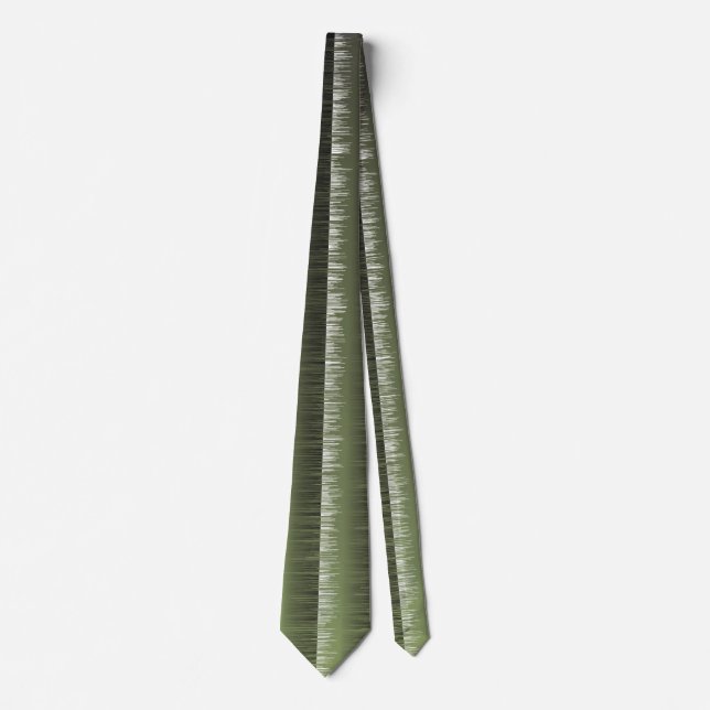 Cool olive green, black sripes Wet Paint effect Tie (Front)