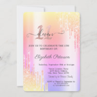 Cool Ombre Glitter Drips 11th Birthday