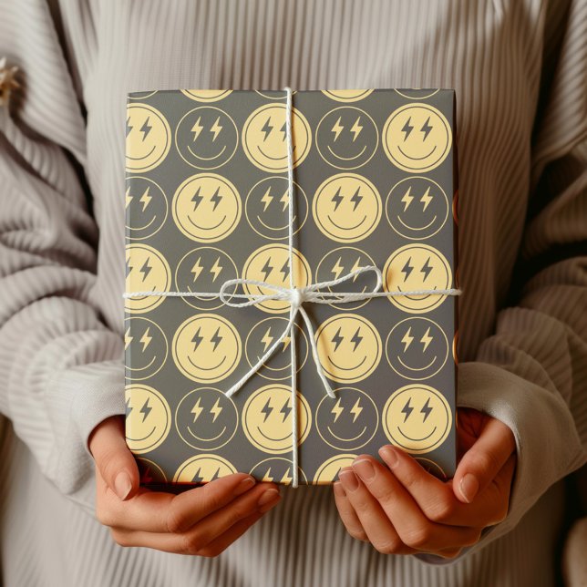 Cool One Boy's First Birthday Chequered Retro Wrapping Paper (Creator Uploaded)