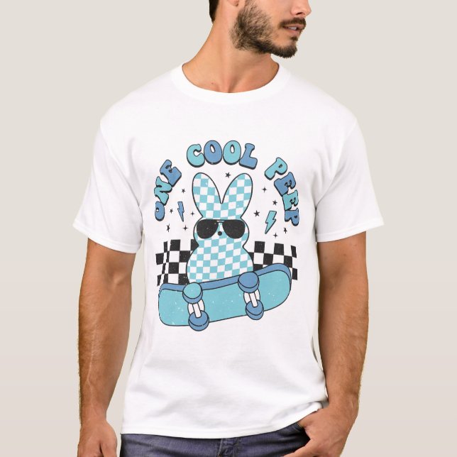 Cool One Bunny Happy Easter Day Skateboard Lovers  T-Shirt (Front)