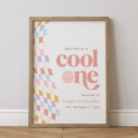 Cool One Girl's First Birthday Chequered Retro