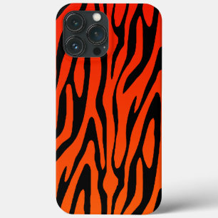 Cool Orange and Black Zebra Stripes Pattern iPhone 13 Pro Max Case