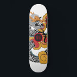 Cool Orange Black Dragon Skateboard<br><div class="desc">Personalised bold Asian art dragon skateboard with your initials in the middle.</div>