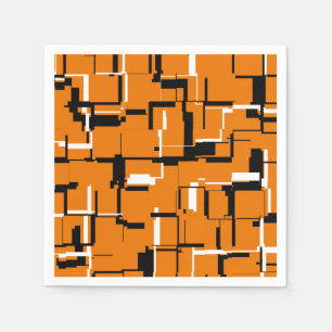 COOL Orange Black White Napkin