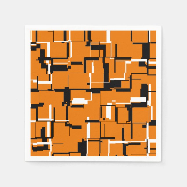 COOL Orange Black White Napkin (Front)