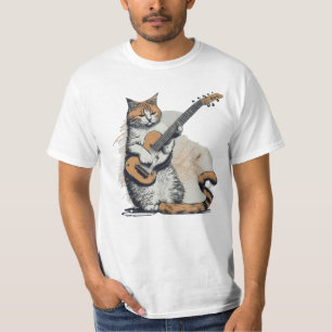 Cool Orange Cat Jamming on the Guitar T-Shirt