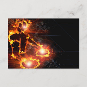 Cool orange flames DJ icon flaming fire party Invitation