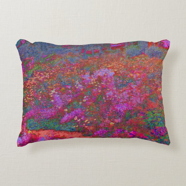 Cool Orange Panoramic Garden Flowers View Decorative Cushion (Front)