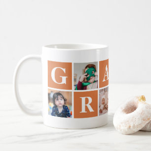 Cool Orange Photo Collage Granny Mugs