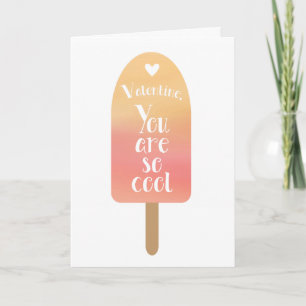 Cool Orange Popsicle Valentine's Day Holiday Card