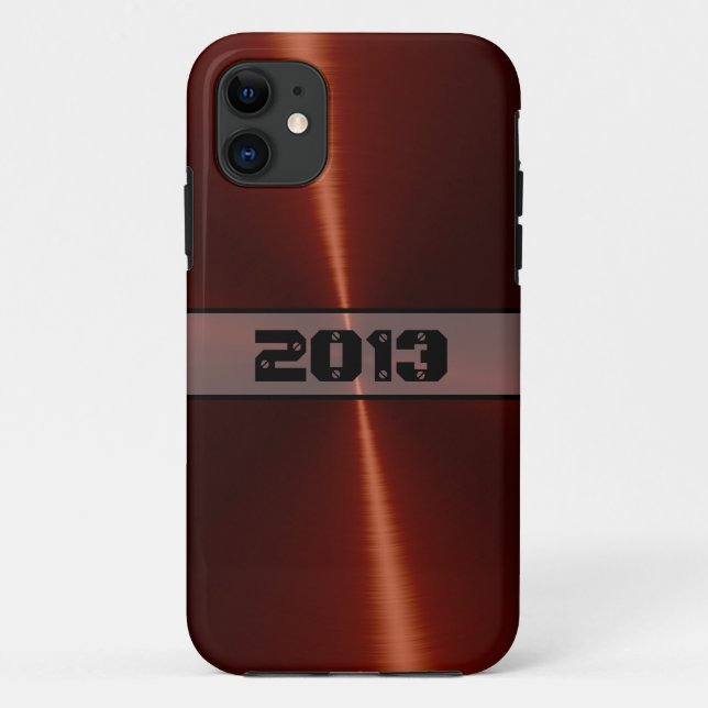 Cool Orange Shiny Stainless Steel Metal 7 Case-Mate iPhone Case (Back)