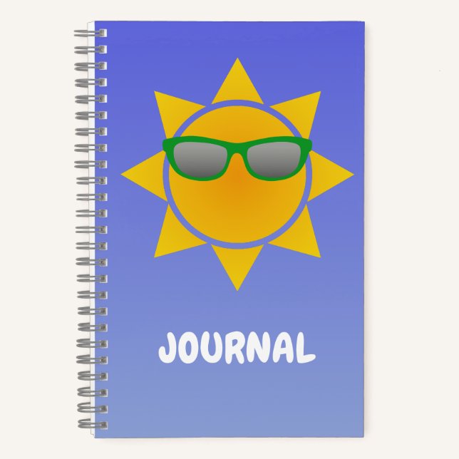 Cool Orange Sun with Green Shades Journal (Front)