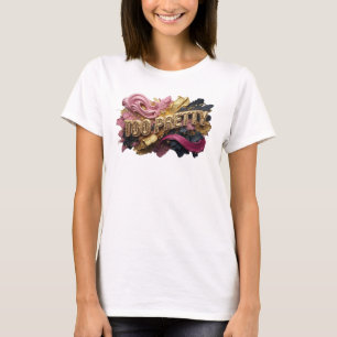 Cool Orange TOO PRETTY 3D Text Art T-Shirt