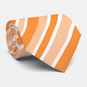 cool orange white stripe pattern  tie