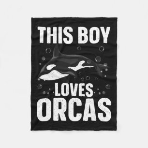 Cool Orca Design For Boys Kids Men Sea Orca Whale Fleece Blanket