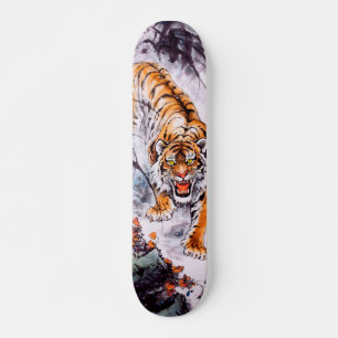 Cool oriental chinese sumi-e tiger painting art skateboard